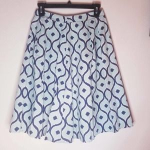 Mirelle Full Skirt Green Geometric 100% Cotton M